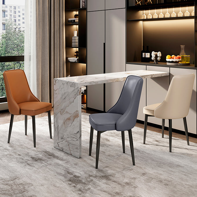 Scandinavian Style Metal Dining Chairs Dining Room Parsons Armless Chair