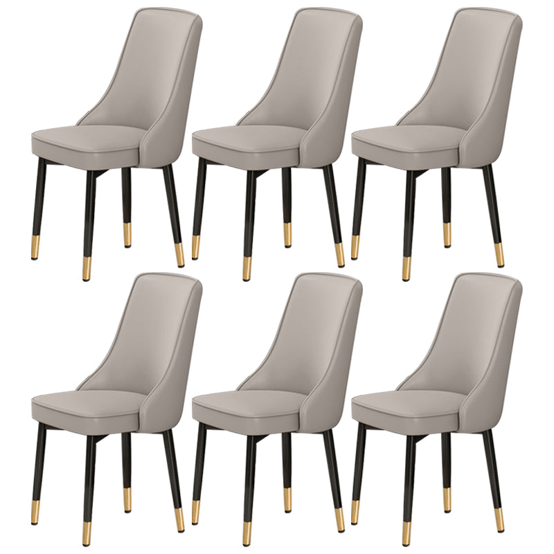 Scandinavian Style Metal Dining Chairs Dining Room Parsons Armless Chair
