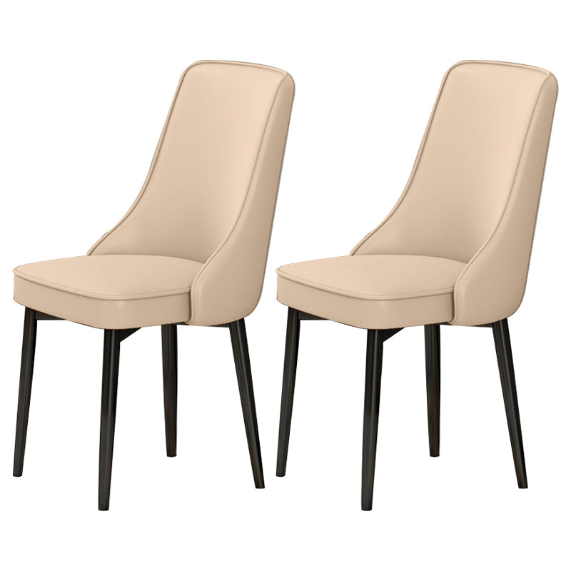 Scandinavian Style Metal Dining Chairs Dining Room Parsons Armless Chair