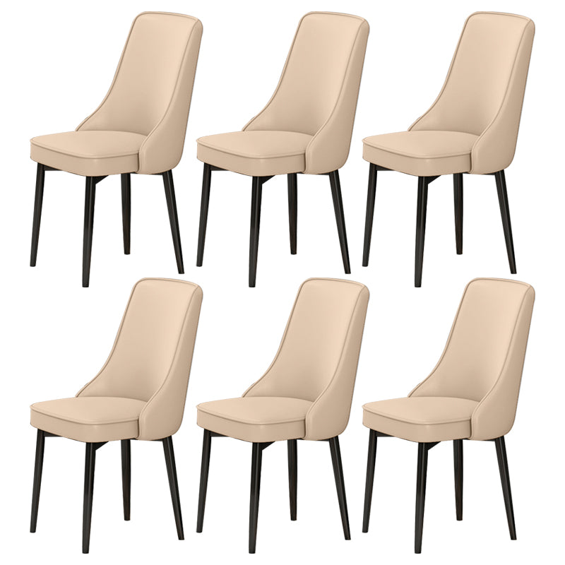 Scandinavian Style Metal Dining Chairs Dining Room Parsons Armless Chair