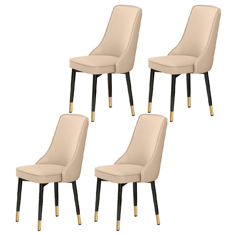 Scandinavian Style Metal Dining Chairs Dining Room Parsons Armless Chair