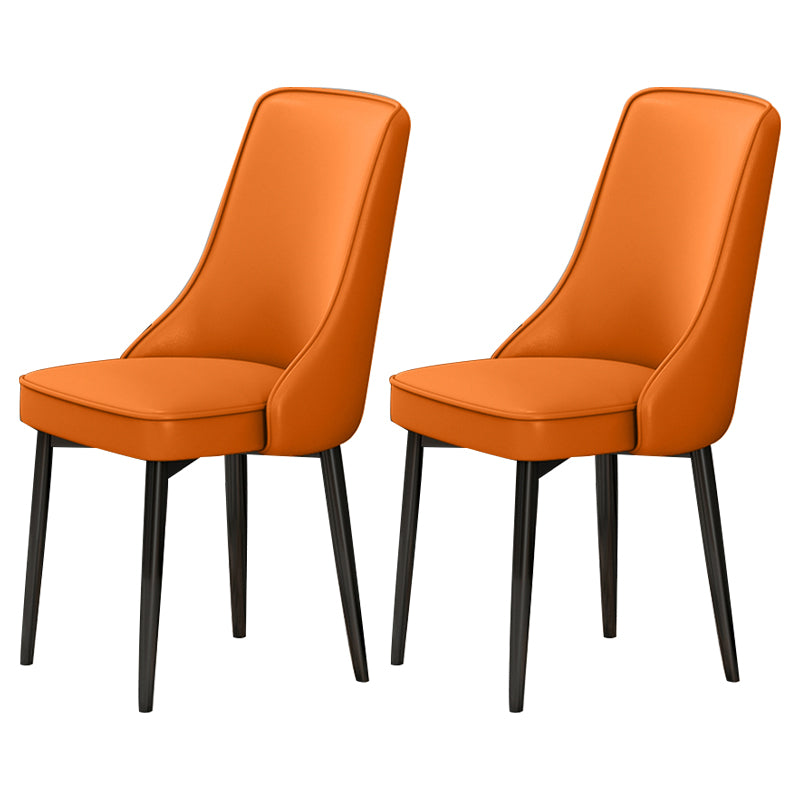 Scandinavian Style Metal Dining Chairs Dining Room Parsons Armless Chair