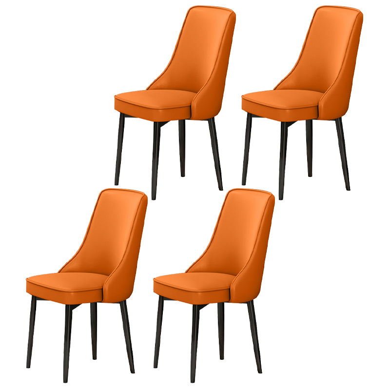 Scandinavian Style Metal Dining Chairs Dining Room Parsons Armless Chair