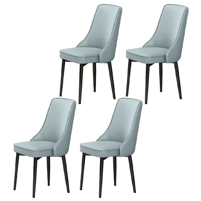 Scandinavian Style Metal Dining Chairs Dining Room Parsons Armless Chair