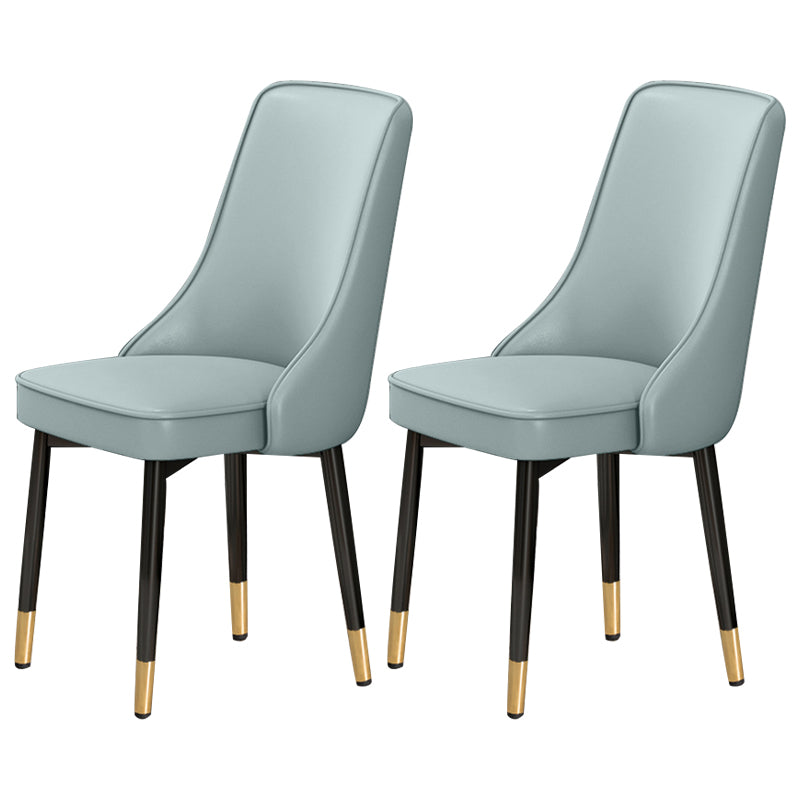 Scandinavian Style Metal Dining Chairs Dining Room Parsons Armless Chair