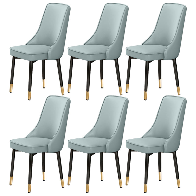 Scandinavian Style Metal Dining Chairs Dining Room Parsons Armless Chair