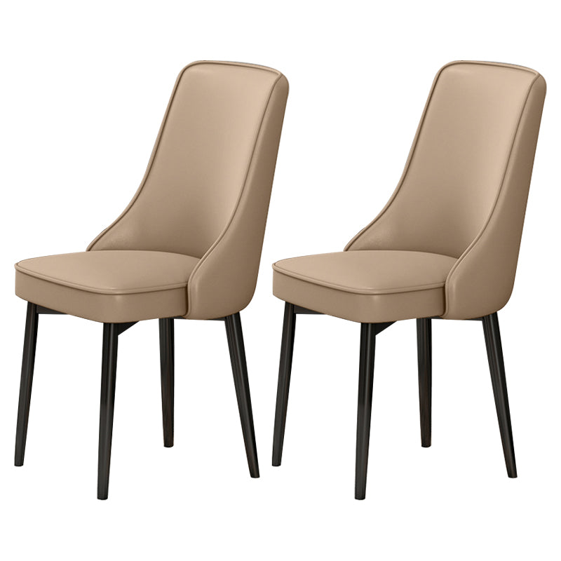 Scandinavian Style Metal Dining Chairs Dining Room Parsons Armless Chair