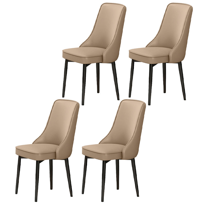 Scandinavian Style Metal Dining Chairs Dining Room Parsons Armless Chair