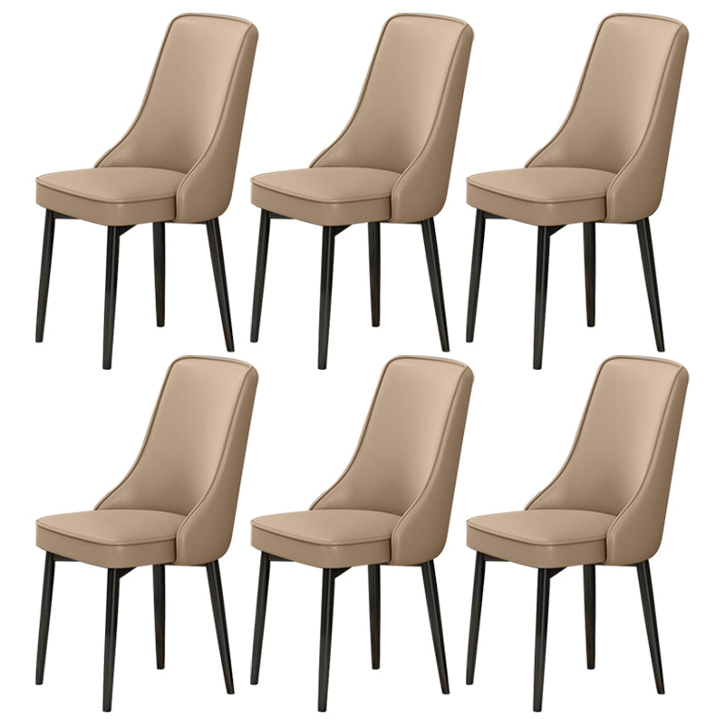 Scandinavian Style Metal Dining Chairs Dining Room Parsons Armless Chair