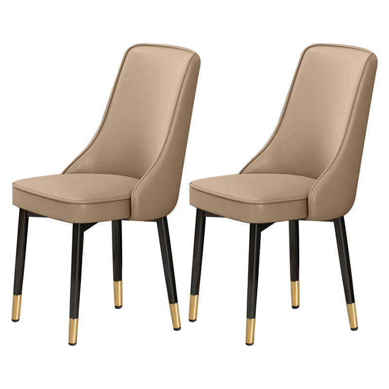 Scandinavian Style Metal Dining Chairs Dining Room Parsons Armless Chair