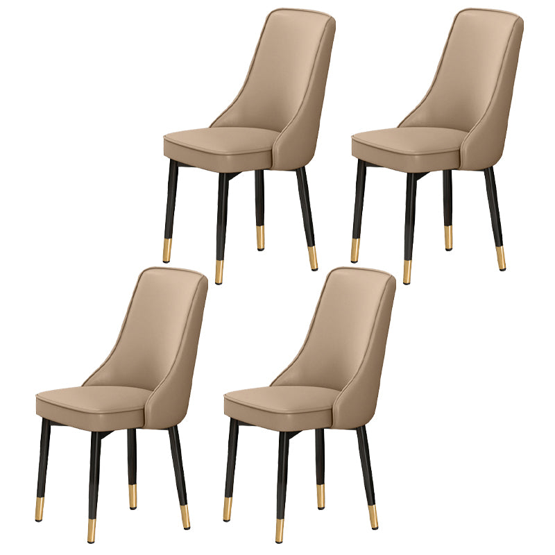 Scandinavian Style Metal Dining Chairs Dining Room Parsons Armless Chair