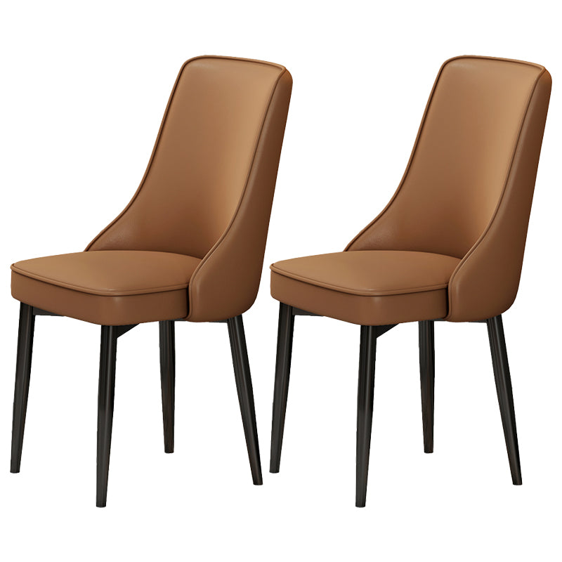 Scandinavian Style Metal Dining Chairs Dining Room Parsons Armless Chair