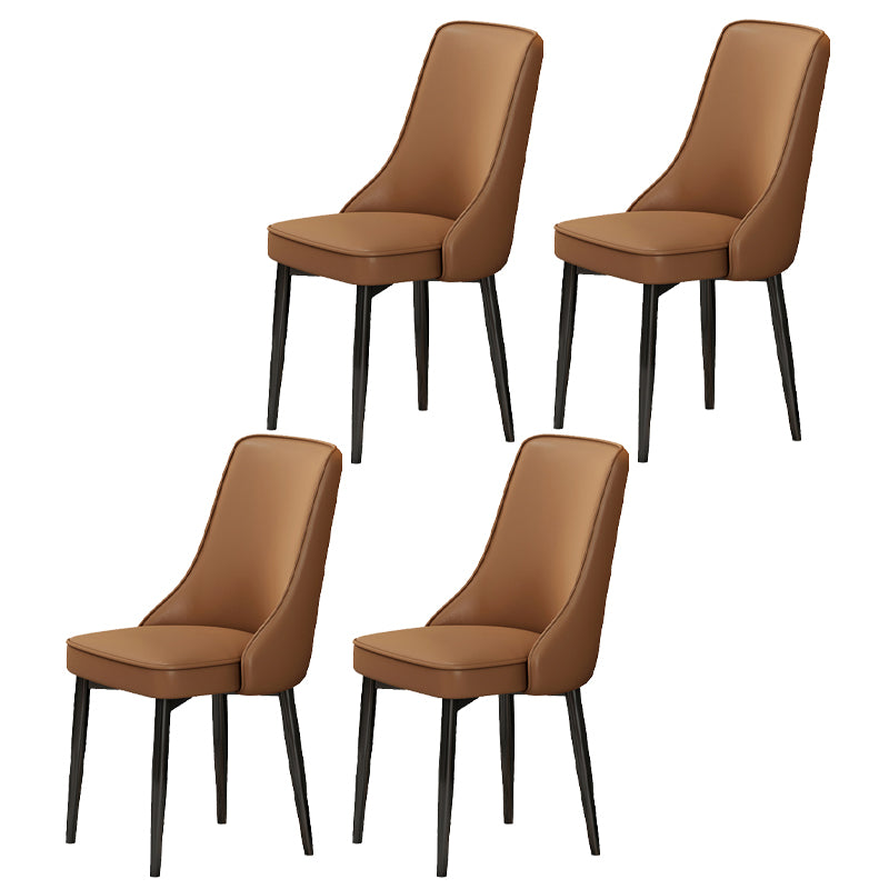 Scandinavian Style Metal Dining Chairs Dining Room Parsons Armless Chair