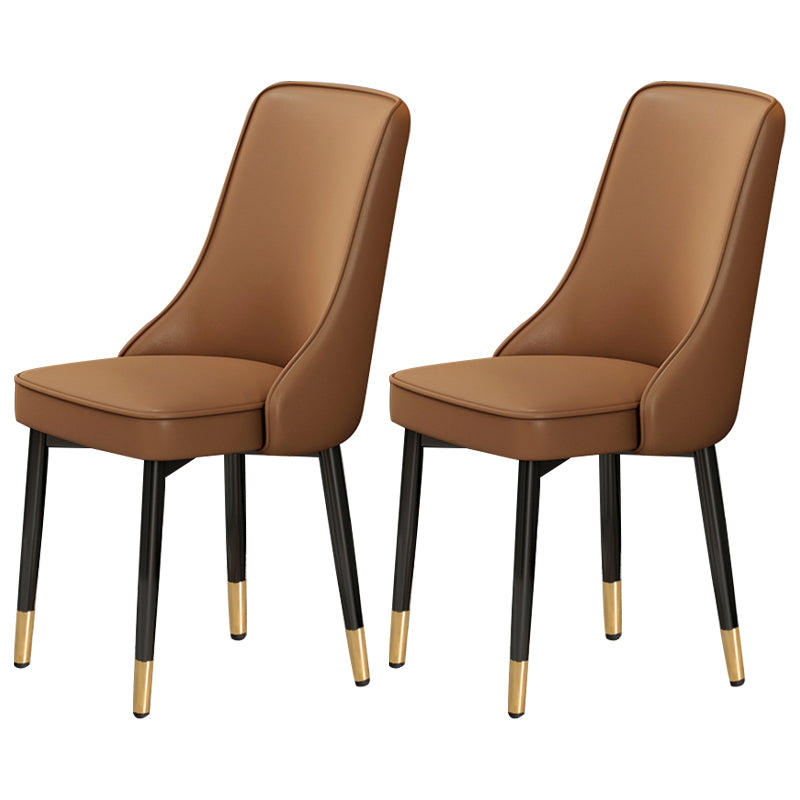 Scandinavian Style Metal Dining Chairs Dining Room Parsons Armless Chair