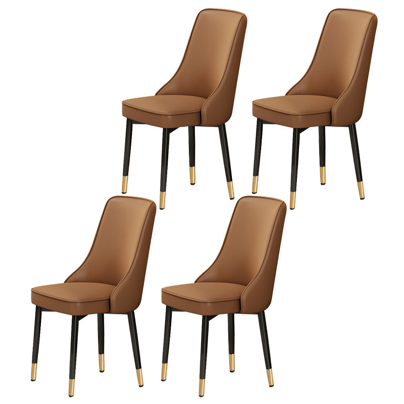 Scandinavian Style Metal Dining Chairs Dining Room Parsons Armless Chair