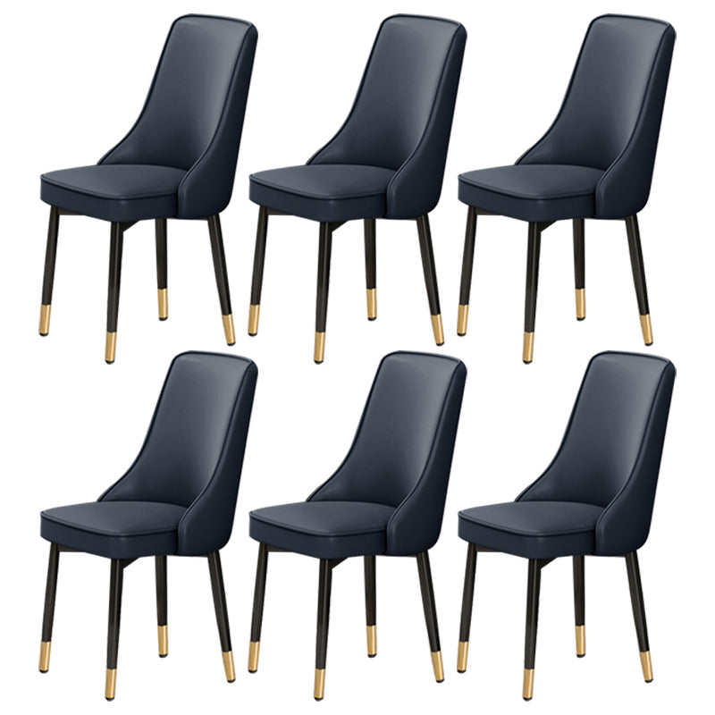 Scandinavian Style Metal Dining Chairs Dining Room Parsons Armless Chair