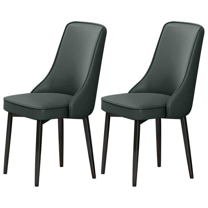 Scandinavian Style Metal Dining Chairs Dining Room Parsons Armless Chair