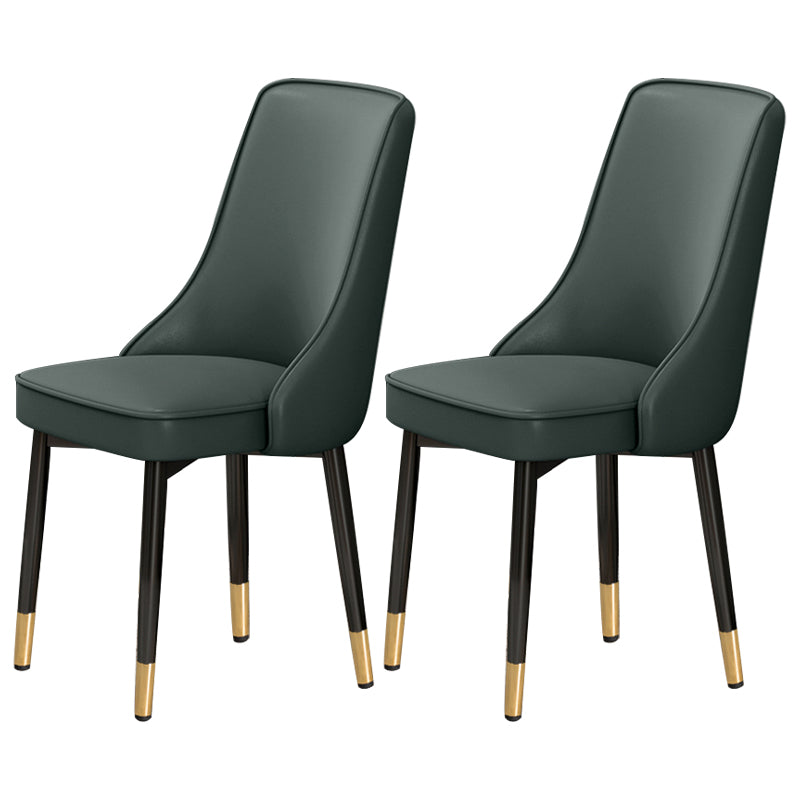 Scandinavian Style Metal Dining Chairs Dining Room Parsons Armless Chair
