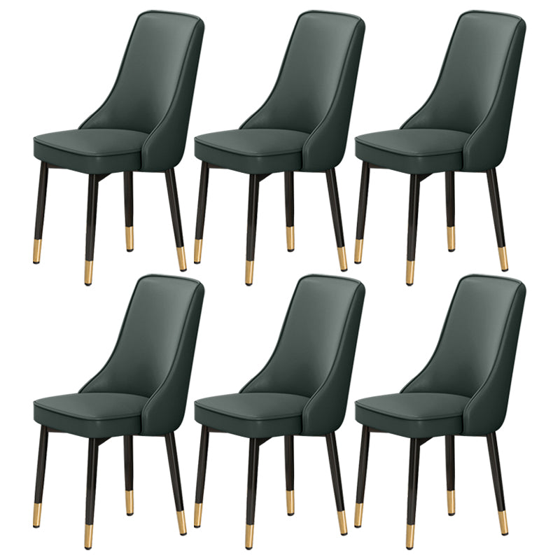 Scandinavian Style Metal Dining Chairs Dining Room Parsons Armless Chair