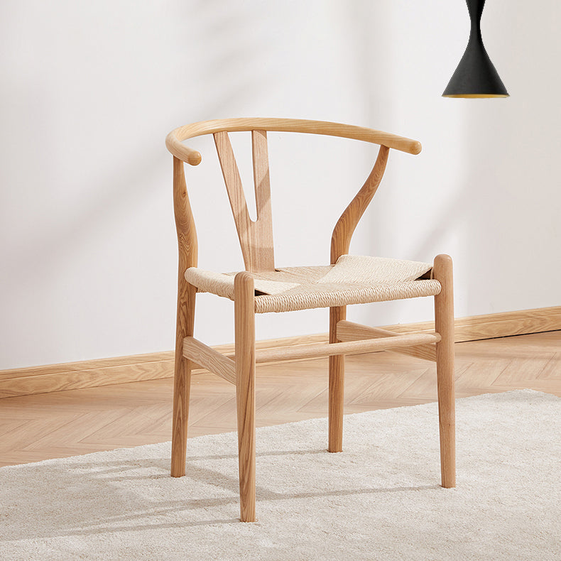 Silla auxiliar de cocina contemporánea de madera con cojín de color, sillón de comedor Wishbone