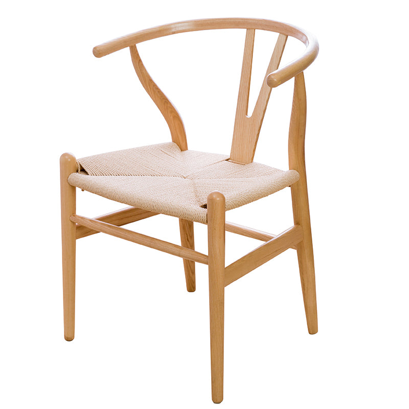 Zeitgenössischer Küchen-Beistellstuhl aus Holz mit farbigem Kissen, Wishbone-Esszimmerstuhl