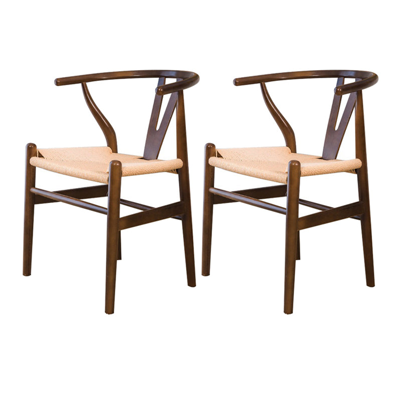 Silla auxiliar de cocina contemporánea de madera con cojín de color, sillón de comedor Wishbone