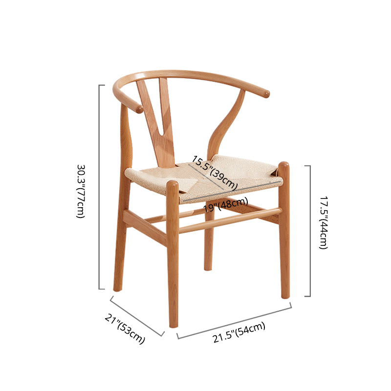 Silla auxiliar de cocina contemporánea de madera con cojín de color, sillón de comedor Wishbone