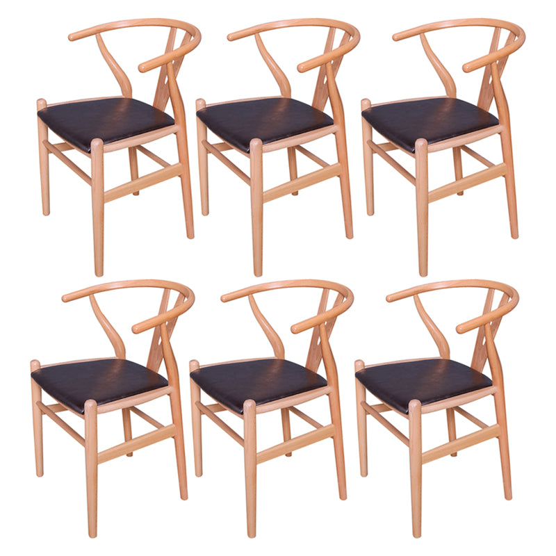 Silla auxiliar de cocina contemporánea de madera con cojín de color, sillón de comedor Wishbone