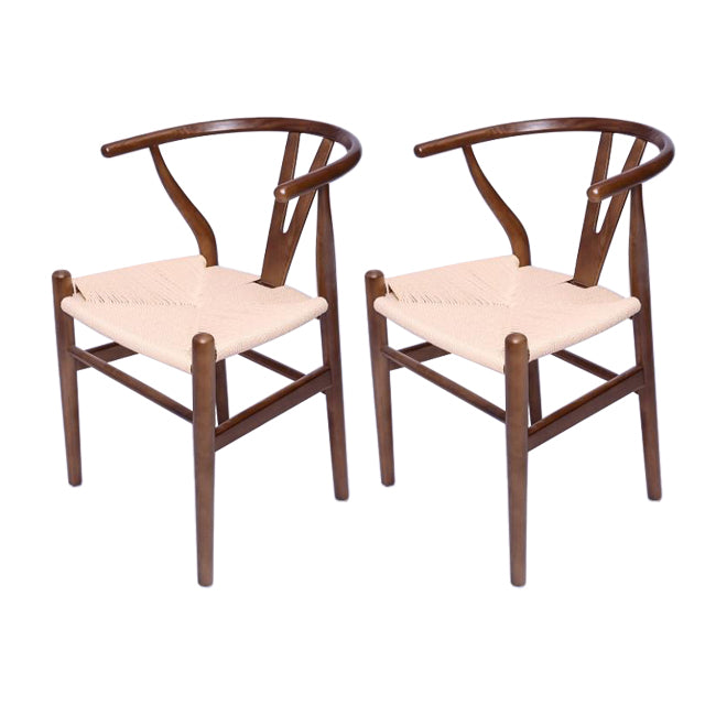 Silla auxiliar de cocina contemporánea de madera con cojín de color, sillón de comedor Wishbone