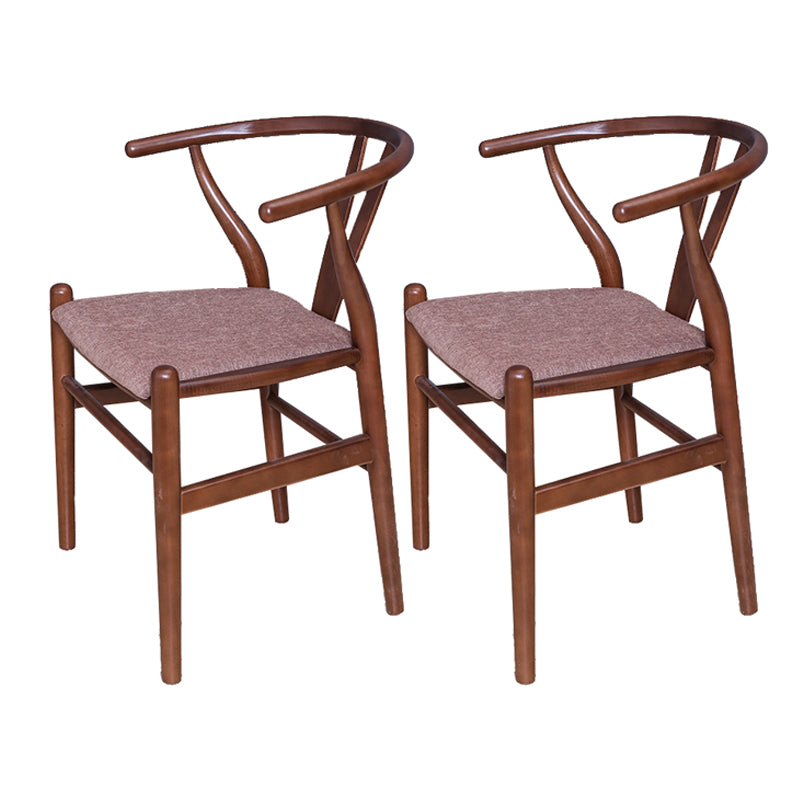 Silla auxiliar de cocina contemporánea de madera con cojín de color, sillón de comedor Wishbone