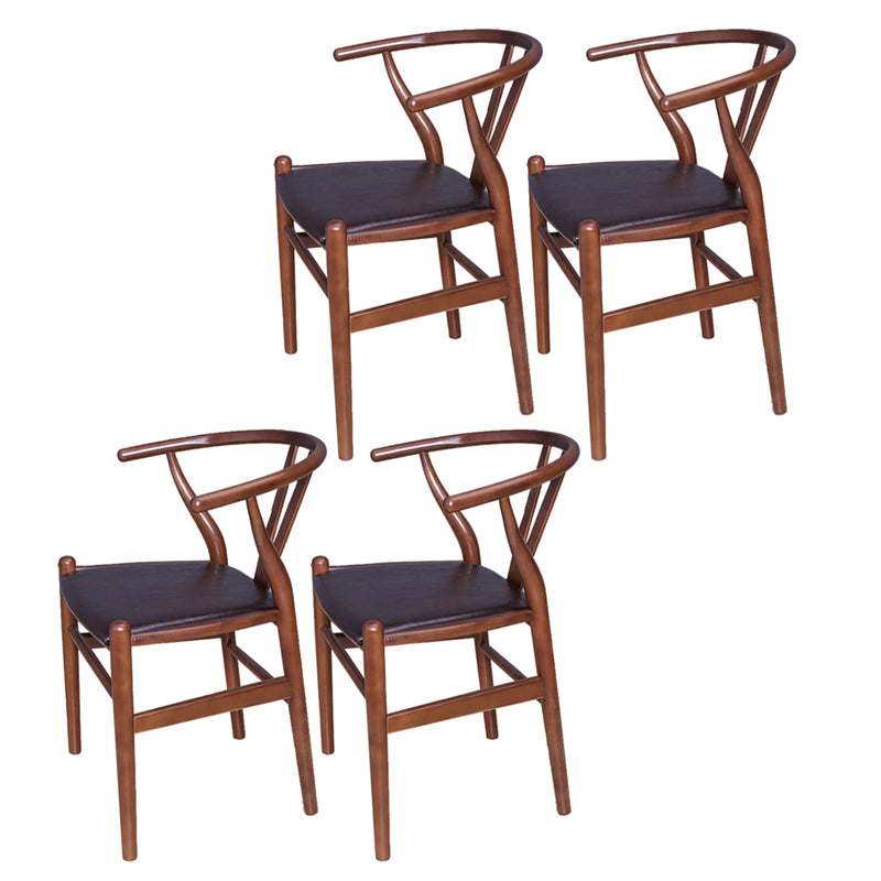 Silla auxiliar de cocina contemporánea de madera con cojín de color, sillón de comedor Wishbone