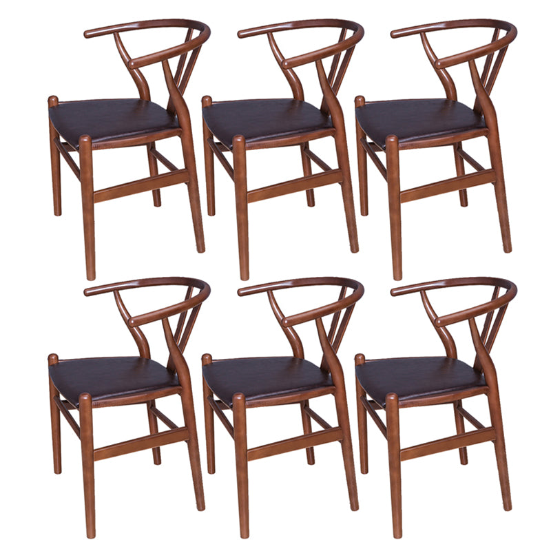 Silla auxiliar de cocina contemporánea de madera con cojín de color, sillón de comedor Wishbone