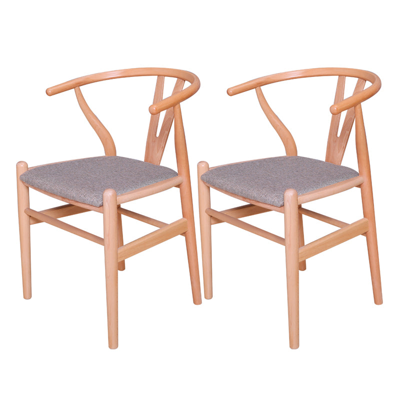 Silla auxiliar de cocina contemporánea de madera con cojín de color, sillón de comedor Wishbone