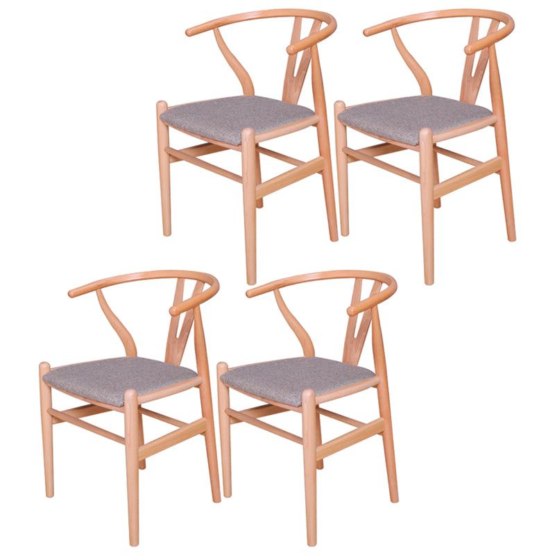 Silla auxiliar de cocina contemporánea de madera con cojín de color, sillón de comedor Wishbone
