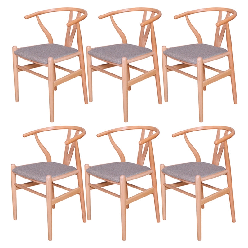 Silla auxiliar de cocina contemporánea de madera con cojín de color, sillón de comedor Wishbone