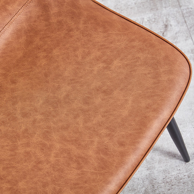 Macaron color Scandinavian Dining room Chair Leather Solid Back Side Chair