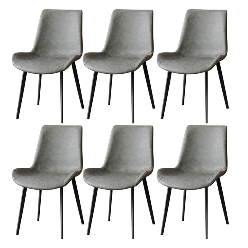 Silla de comedor industrial de metal con acabado metálico y respaldo sólido