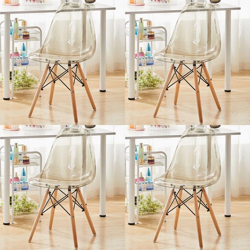 Modern Contemporary Plastic Armless Dining Chairs Solid Dining Chairs