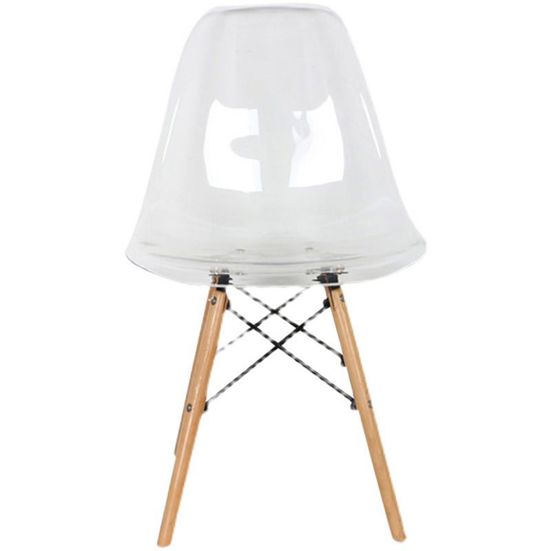 Modern Contemporary Plastic Armless Dining Chairs Solid Dining Chairs