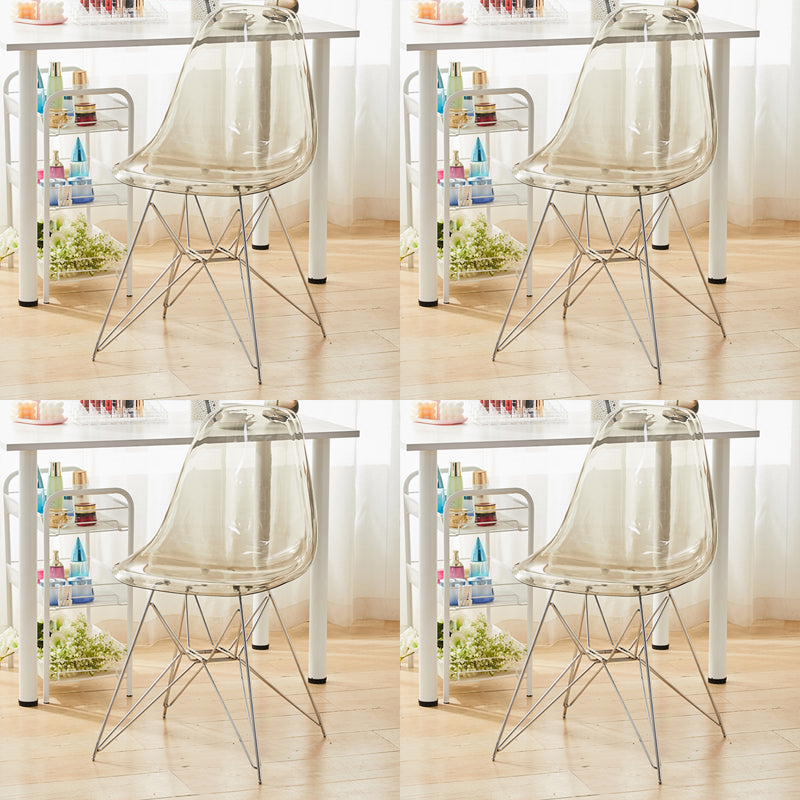 Modern Contemporary Plastic Armless Dining Chairs Solid Dining Chairs