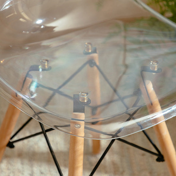 Modern Contemporary Plastic Armless Dining Chairs Solid Dining Chairs