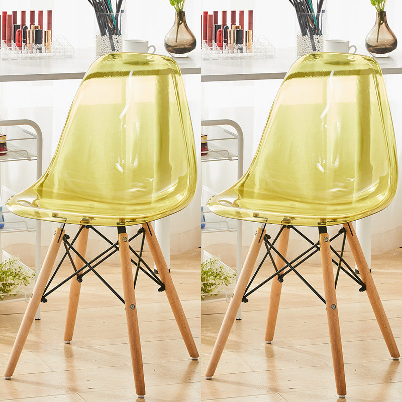 Modern Contemporary Plastic Armless Dining Chairs Solid Dining Chairs