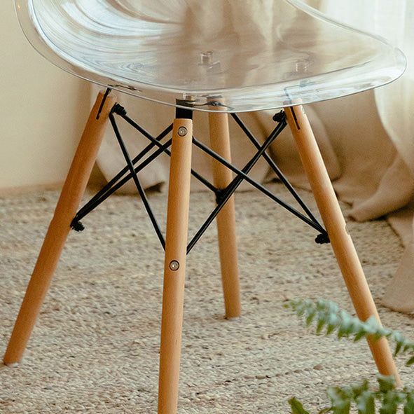 Modern Contemporary Plastic Armless Dining Chairs Solid Dining Chairs