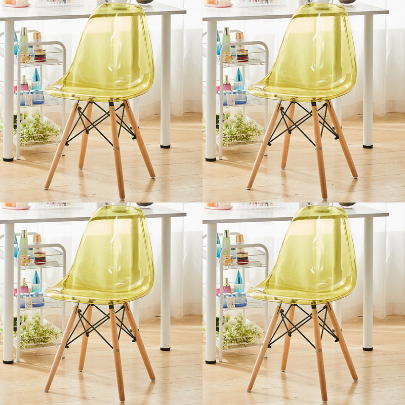 Modern Contemporary Plastic Armless Dining Chairs Solid Dining Chairs