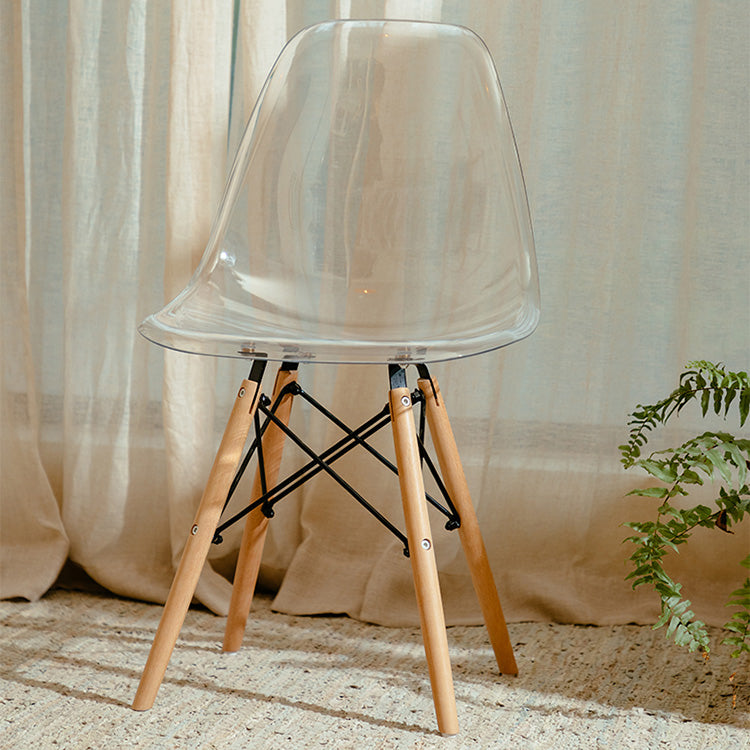 Modern Contemporary Plastic Armless Dining Chairs Solid Dining Chairs