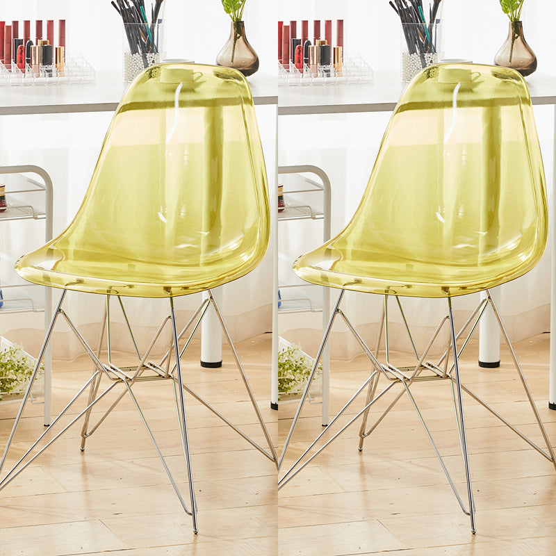 Modern Contemporary Plastic Armless Dining Chairs Solid Dining Chairs