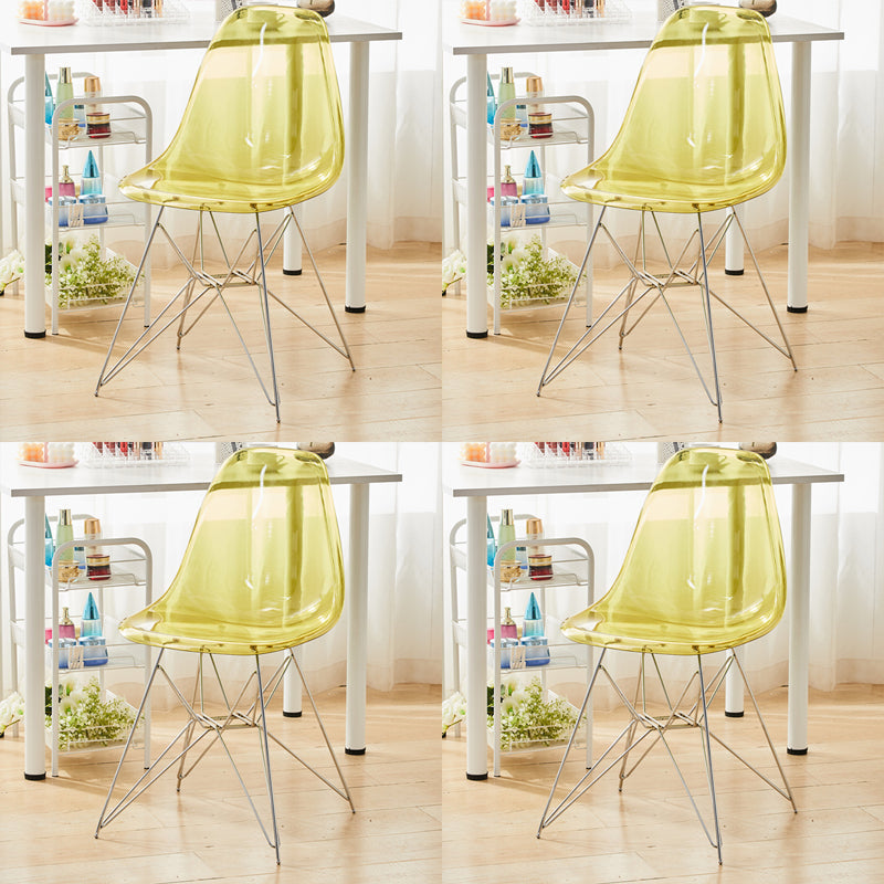 Modern Contemporary Plastic Armless Dining Chairs Solid Dining Chairs