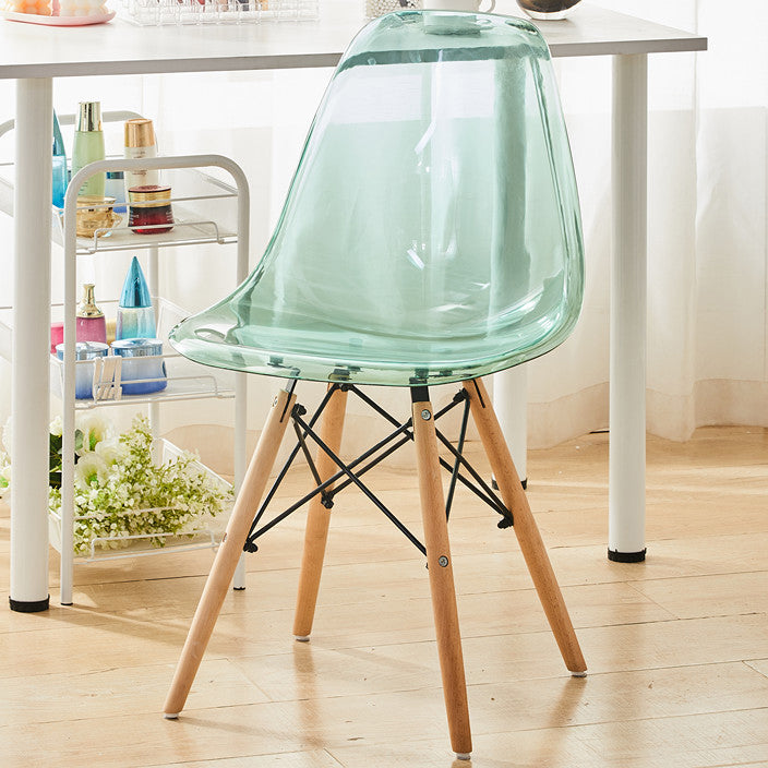 Modern Contemporary Plastic Armless Dining Chairs Solid Dining Chairs