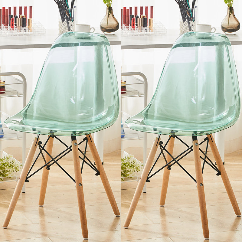 Modern Contemporary Plastic Armless Dining Chairs Solid Dining Chairs