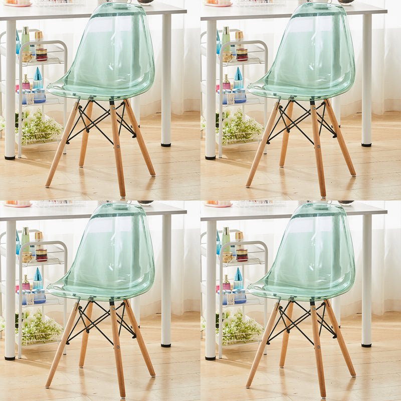 Modern Contemporary Plastic Armless Dining Chairs Solid Dining Chairs